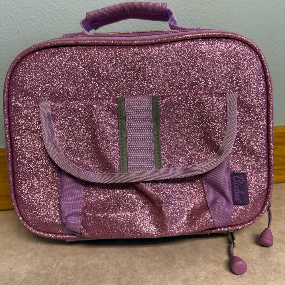 Bixbee Glitter Insulated Lunch Box Pink Purple Kids
